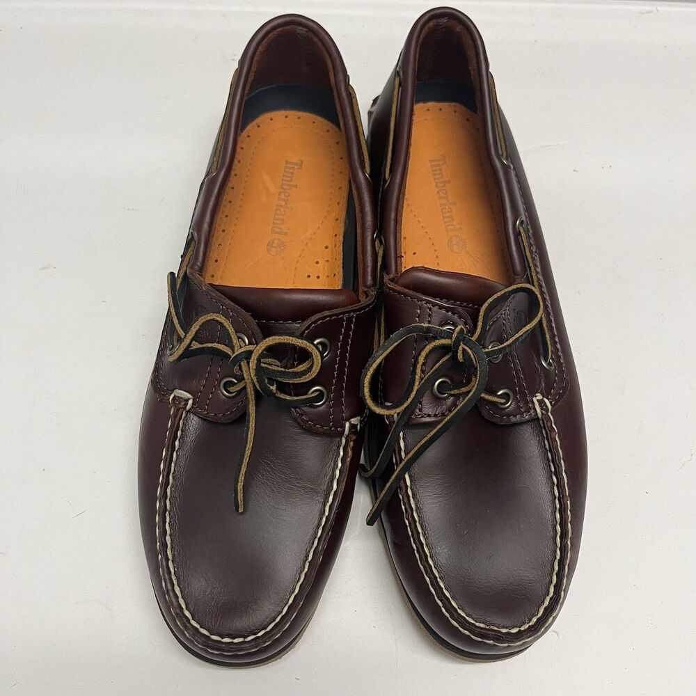 Timberland Men SZ 12 M Boat Shoes Classic Brown Full Grain Leather 25077